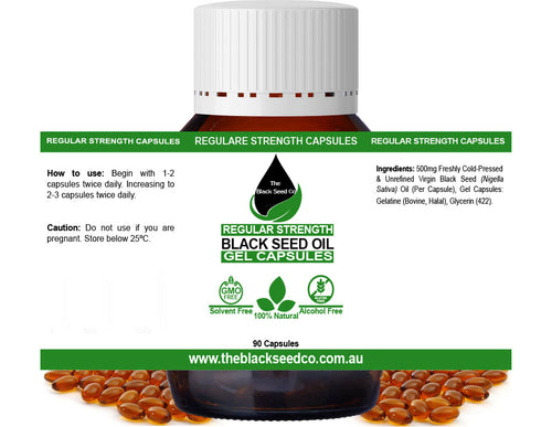 Regular Strength Black Seed Oil Capsules (90 capsules) - Read Disclaimer