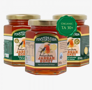 3x Fewster’s Farm Organic Jarrah Honey TA30+