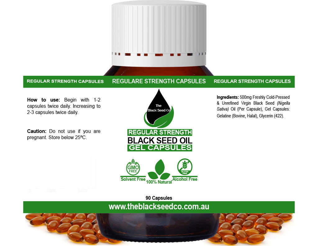 Regular Strength Black Seed Oil Capsules (90 capsules)